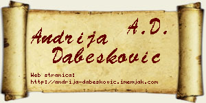 Andrija Dabesković vizit kartica